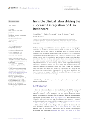 隐形临床劳动力推动人工智能成功融入医疗保健